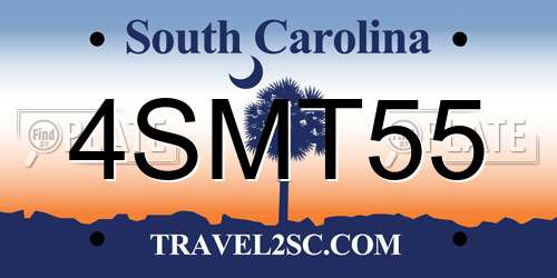 4SMT55 South Carolina License Plate