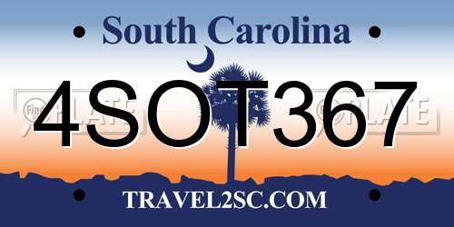 4SOT367 South Carolina License Plate