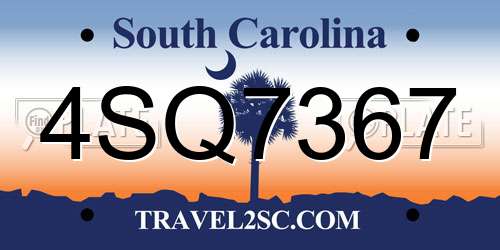 4SQ7367 South Carolina License Plate