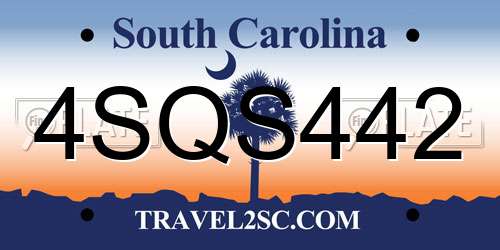 4SQS442 South Carolina License Plate