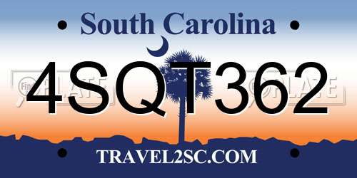 4SQT362 South Carolina License Plate