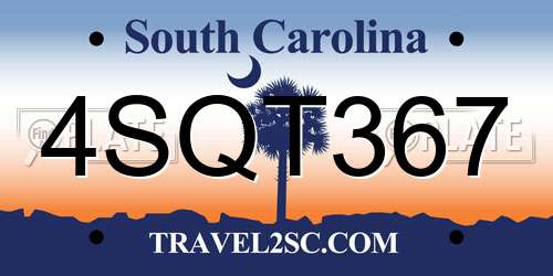 4SQT367 South Carolina License Plate