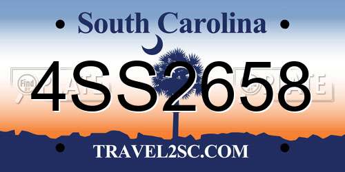 4SS2658 South Carolina License Plate