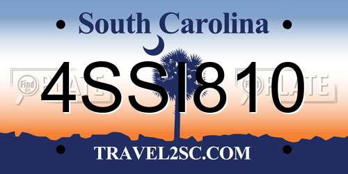4SSI810 South Carolina License Plate
