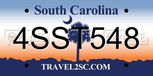 4SST548 South Carolina License Plate