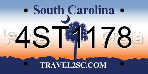 4ST1178 South Carolina License Plate