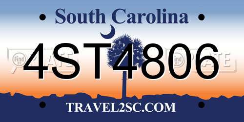 4ST4806 South Carolina License Plate