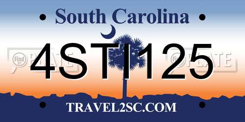 4STI125 South Carolina License Plate