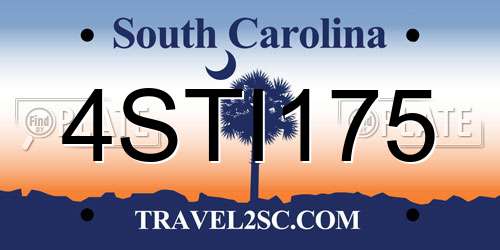 4STI175 South Carolina License Plate