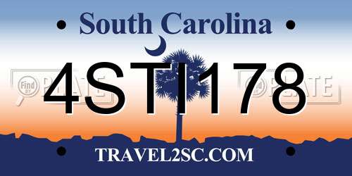 4STI178 South Carolina License Plate