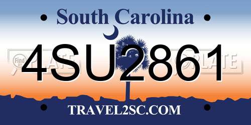 4SU2861 South Carolina License Plate