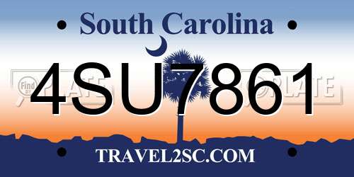 4SU7861 South Carolina License Plate