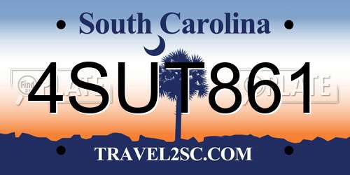 4SUT861 South Carolina License Plate