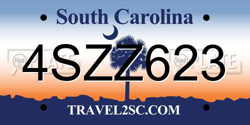 4SZZ623 South Carolina License Plate