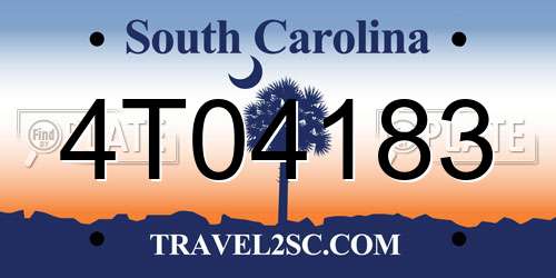 4T04183 South Carolina License Plate