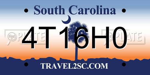 4T16H0 South Carolina License Plate