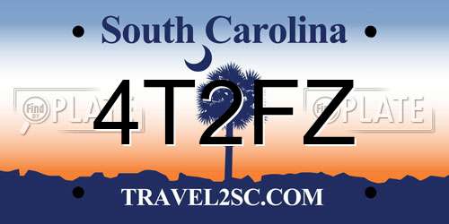 4T2FZ South Carolina License Plate