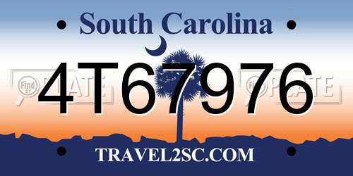 4T67976 South Carolina License Plate