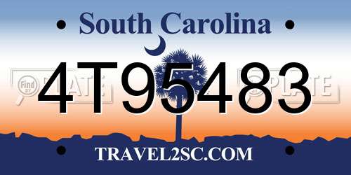 4T95483 South Carolina License Plate
