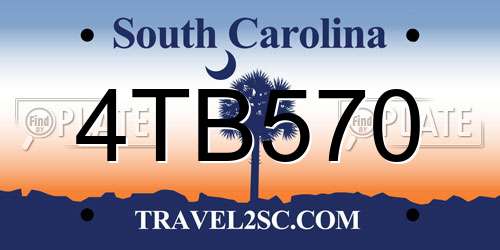 4TB570 South Carolina License Plate