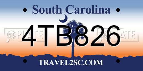 4TB826 South Carolina License Plate