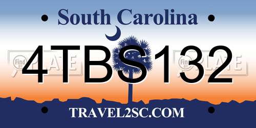 4TBS132 South Carolina License Plate