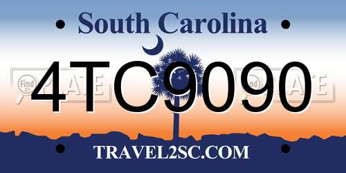 4TC9090 South Carolina License Plate