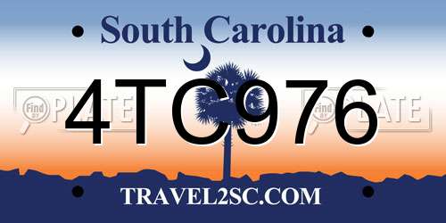 4TC976 South Carolina License Plate