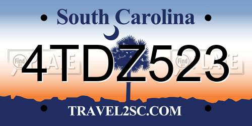 4TDZ523 South Carolina License Plate