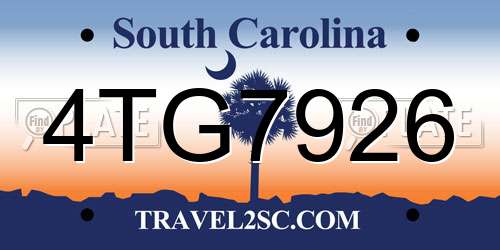 4TG7926 South Carolina License Plate