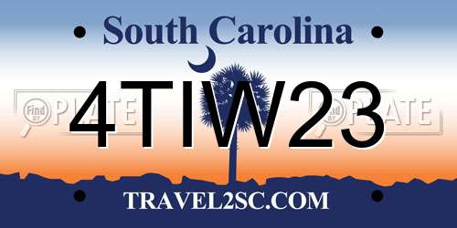 4TIW23 South Carolina License Plate