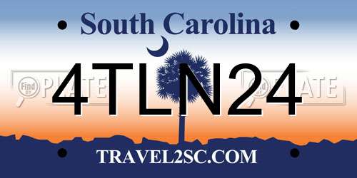 4TLN24 South Carolina License Plate