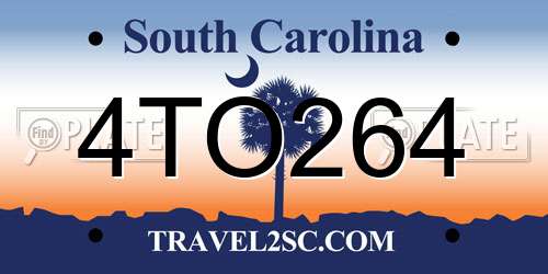 4TO264 South Carolina License Plate
