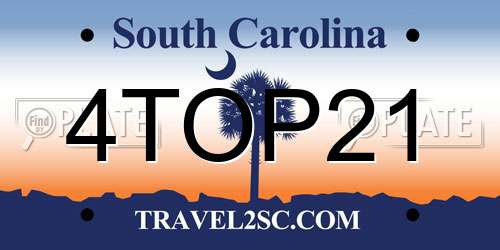 4TOP21 South Carolina License Plate