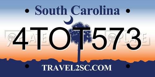 4TOT573 South Carolina License Plate
