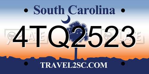 4TQ2523 South Carolina License Plate