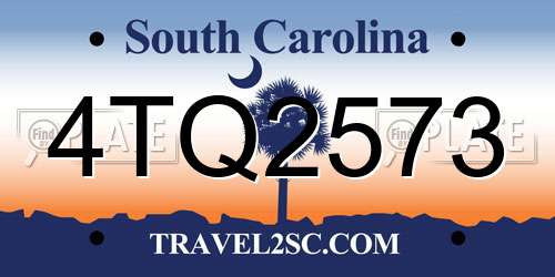 4TQ2573 South Carolina License Plate