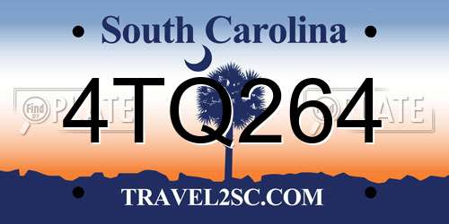 4TQ264 South Carolina License Plate