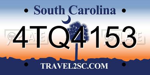 4TQ4153 South Carolina License Plate