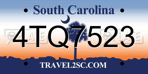 4TQ7523 South Carolina License Plate