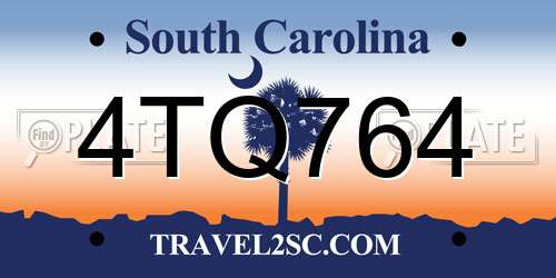 4TQ764 South Carolina License Plate