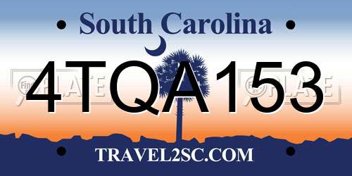 4TQA153 South Carolina License Plate