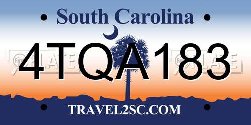 4TQA183 South Carolina License Plate