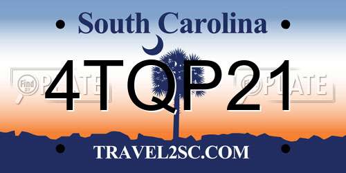 4TQP21 South Carolina License Plate