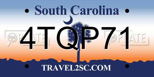 4TQP71 South Carolina License Plate