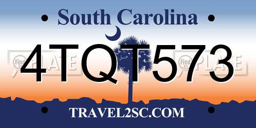 4TQT573 South Carolina License Plate