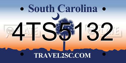 4TS5132 South Carolina License Plate