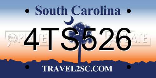 4TS526 South Carolina License Plate