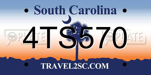 4TS570 South Carolina License Plate