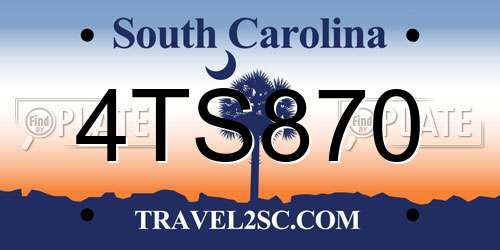 4TS870 South Carolina License Plate